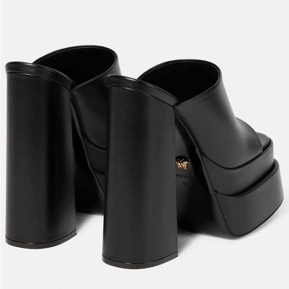 VERSACE Leather platform sandals - Picture 3 of 6